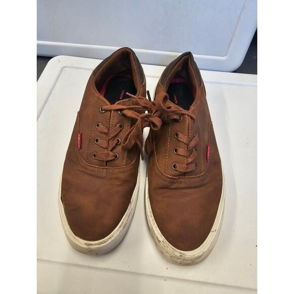 Levi's Levi's Men's Low Top Lace Up Flexible Sneakers Brown Size 10.5 - Picture 1 of 8